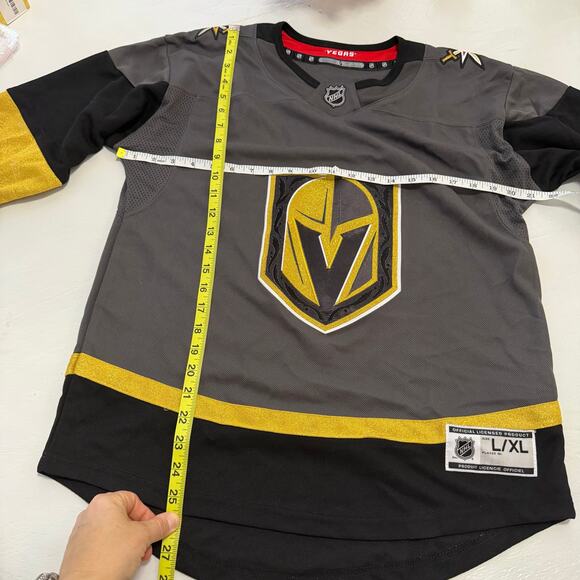 NHL Vegas Golden Knights VGK Kids Jersey sz Large black & gold hockey games - Picture 4 of 16